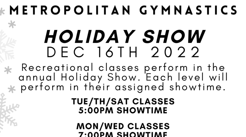 Save the Date:  Metropolitan Holiday Shows!  Dec. 16th
